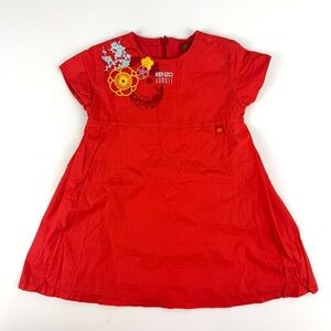 Kenzo Jungle Toddler Girls Sz 2 Red Ripstop Fabric Dress Lightweight /Breathable